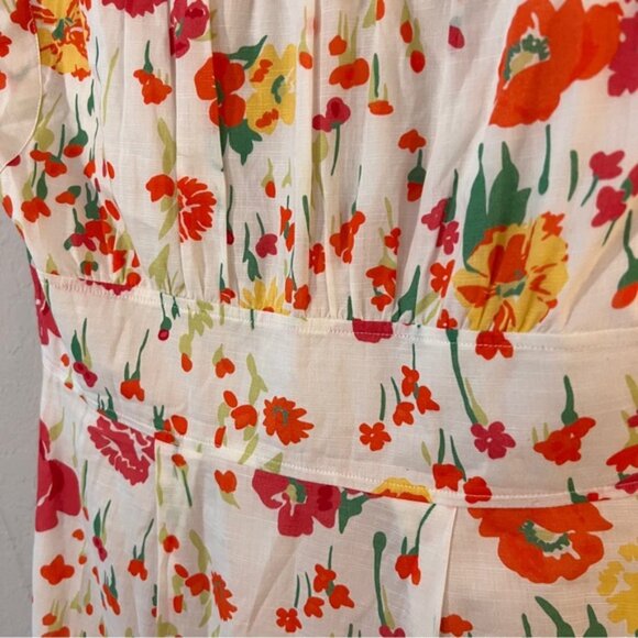 Merona Colorful Floral Sleeveless Button-Up Dress Size 8 100% Cotton - Picture 8 of 10